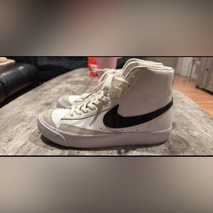 Nike White and Black High-Top Sneakers
